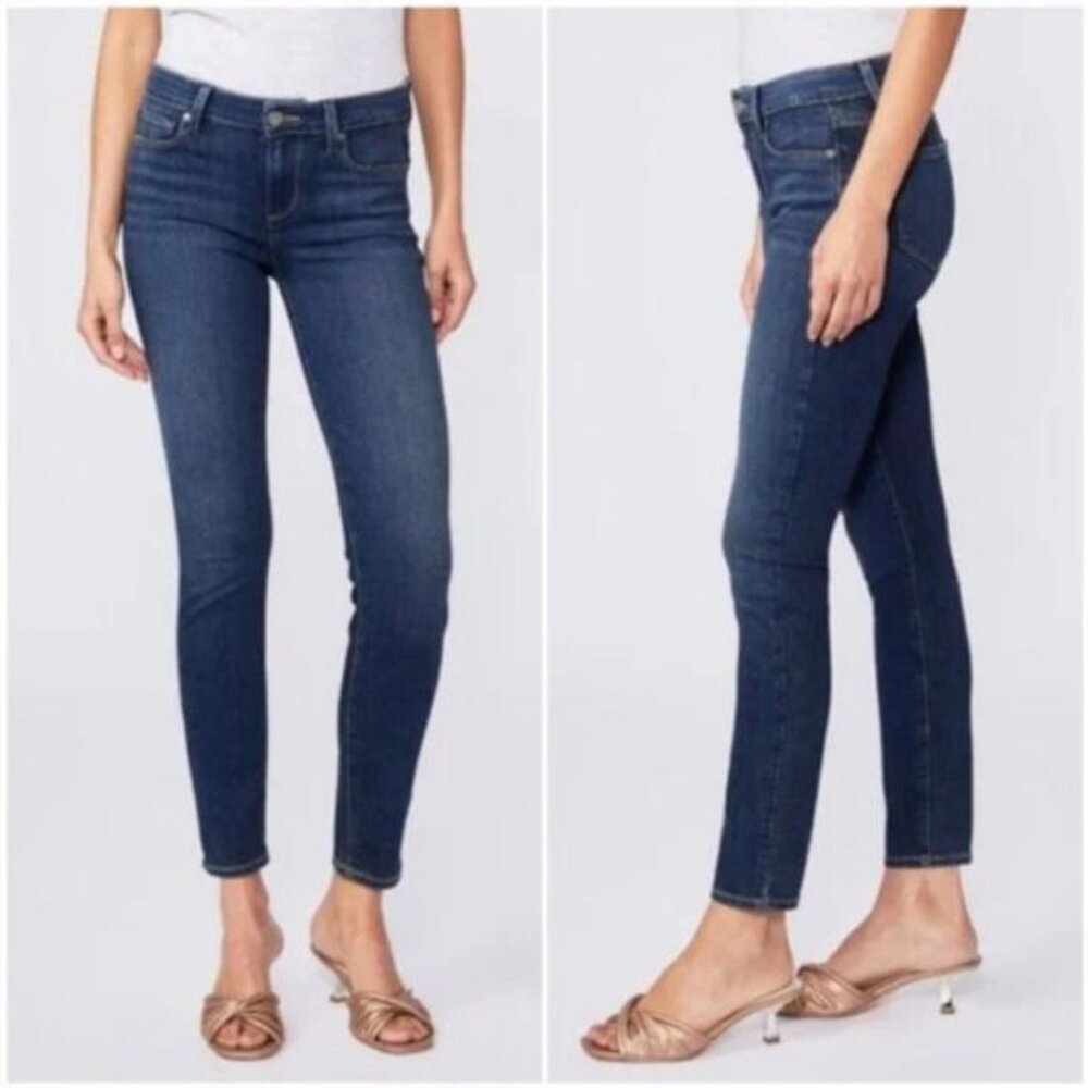 PAIGE | Verdugo Ankle Nottingham Blue Jeans Cropped Sz 26 Flawed - Picture 2 of 12
